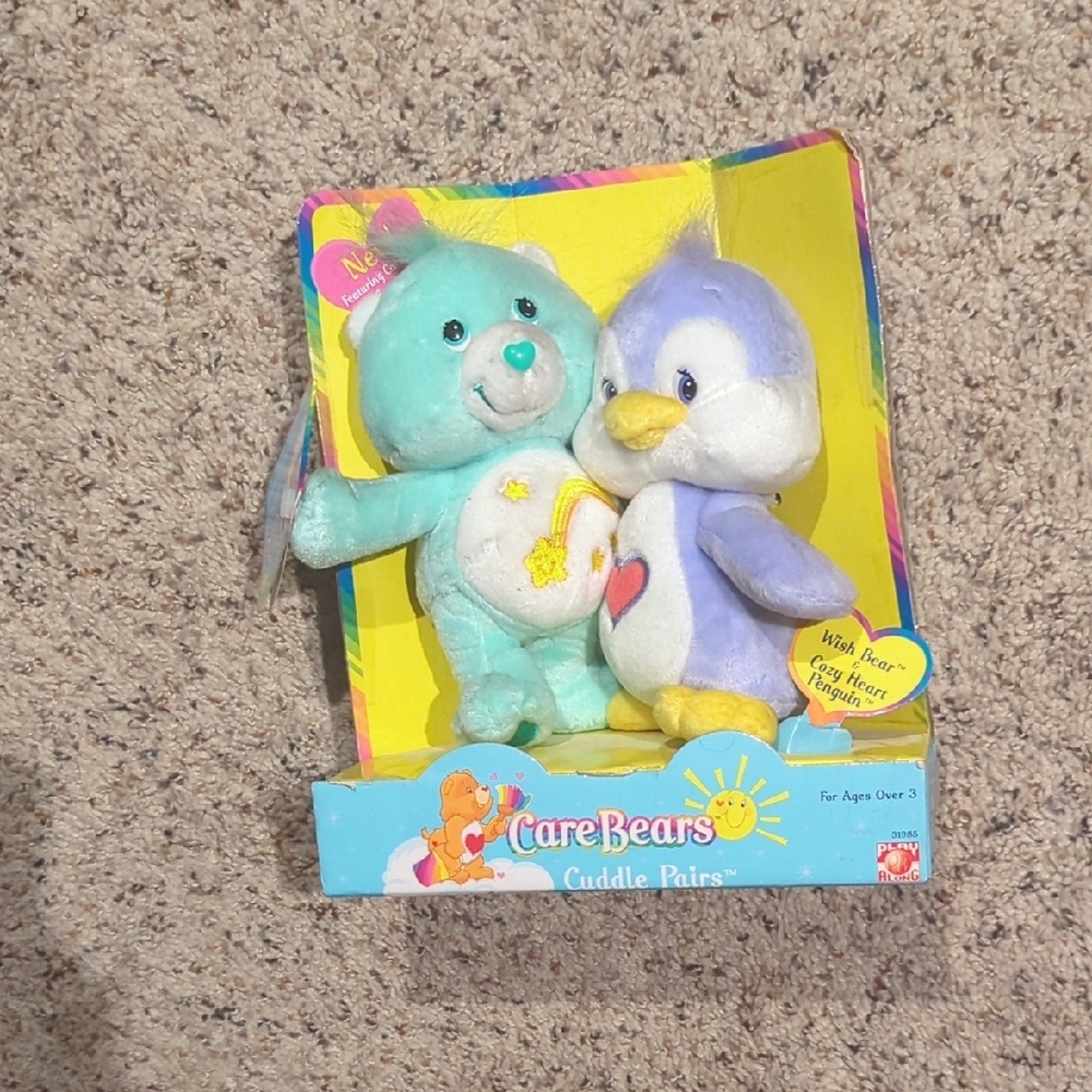 Care Bears 2003 Wish Bear and Cozy Heart Penguin Plush Duo - Picture 11 of 14